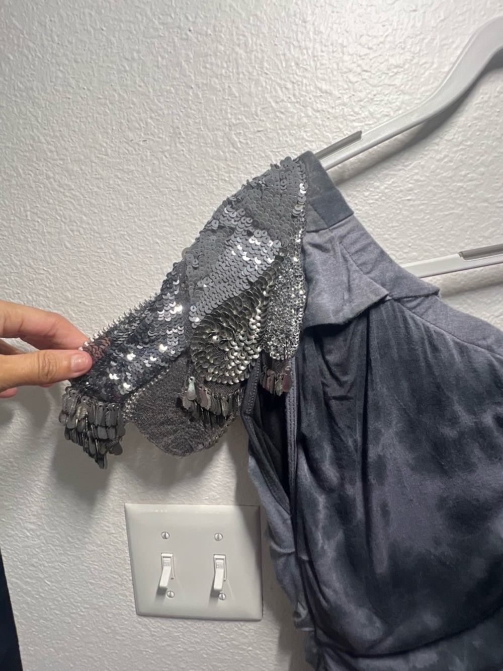 One-Shoulder Sequin Evening Dress in Silver #Y2K #2010s #Targaryen